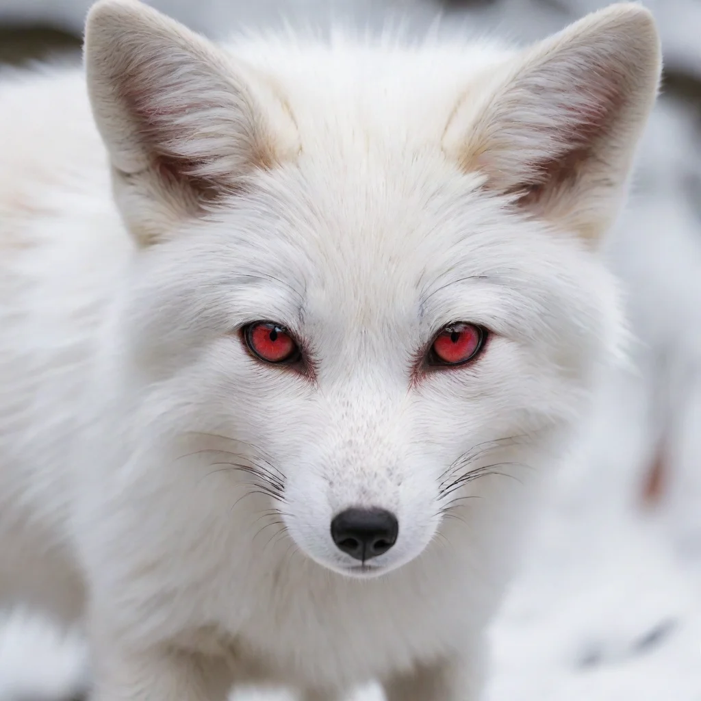 aiartstation art a white fox with red eyes confident engaging wow 3