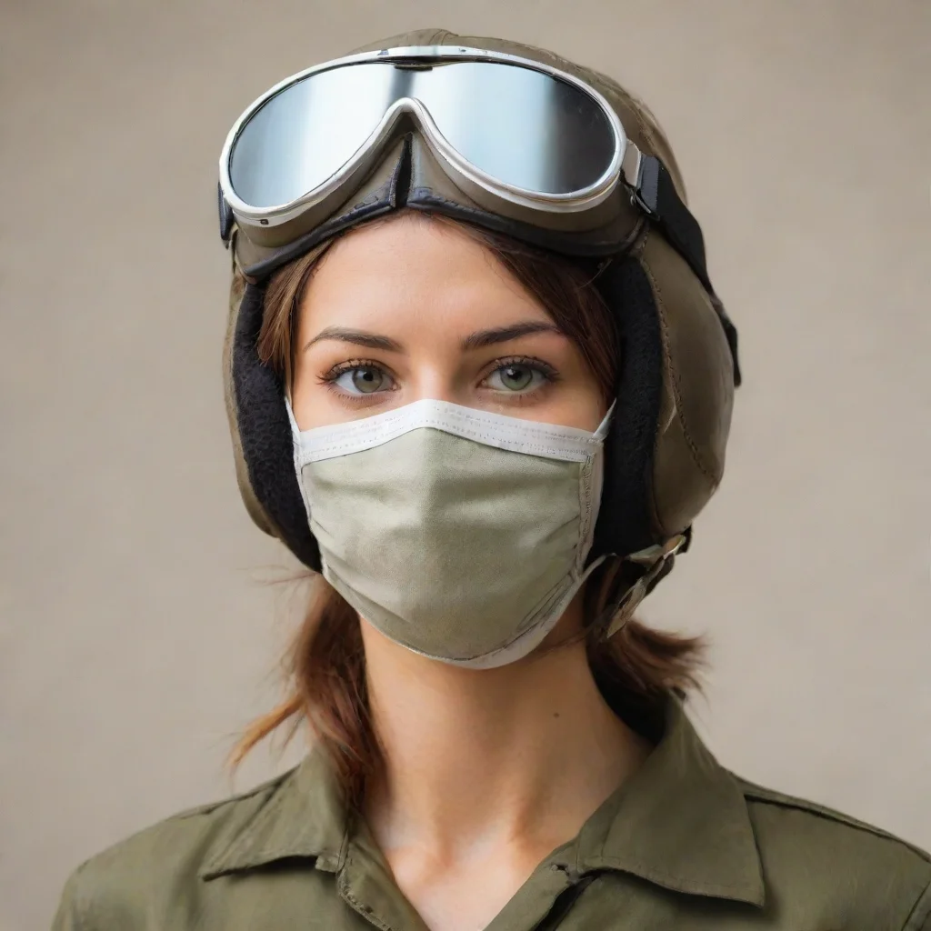 artstation art a woman in aviator helmet and face mask confident engaging wow 3