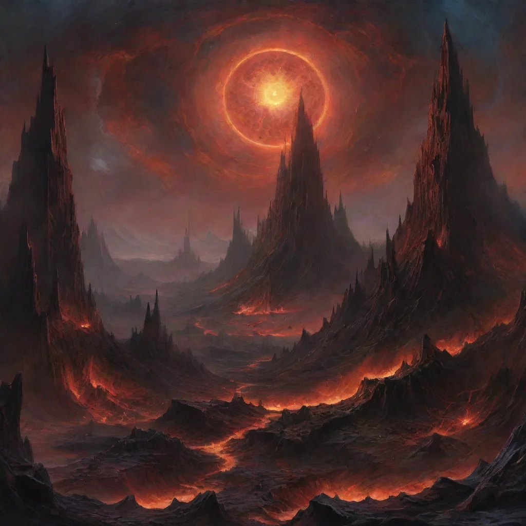 artstation art abysmal dawn occult detailed lighting cosmic hellish landscape confident engaging wow 3