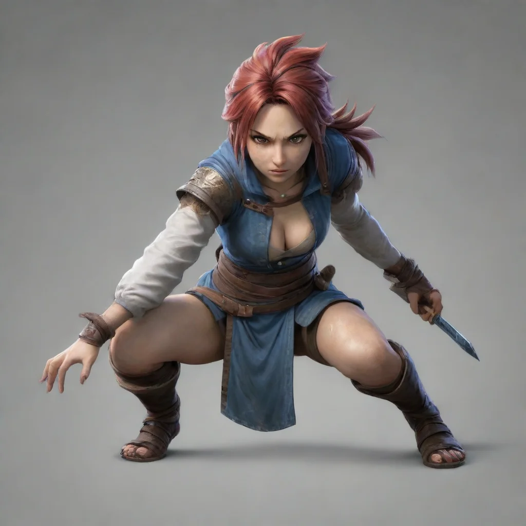 aiartstation art action rpg%2C crouching pose confident engaging wow 3