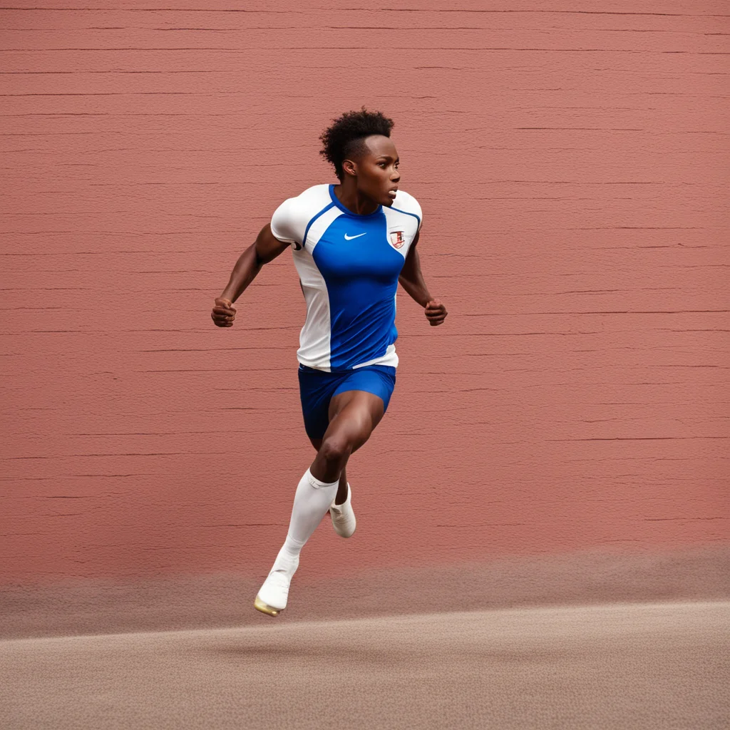 artstation art african american track and field athlete running through a brick wall confident engaging wow 3