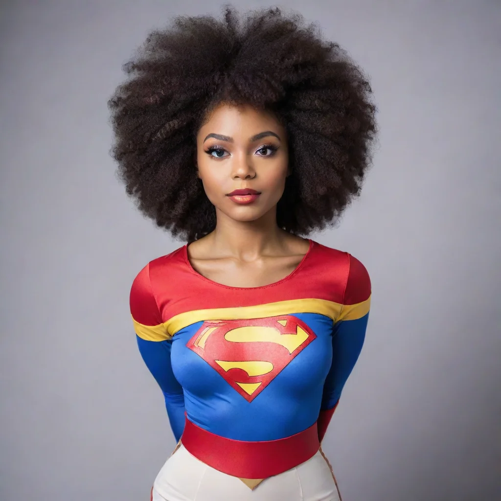 aiartstation art afro african american woman dressed in superwoman outfit confident engaging wow 3