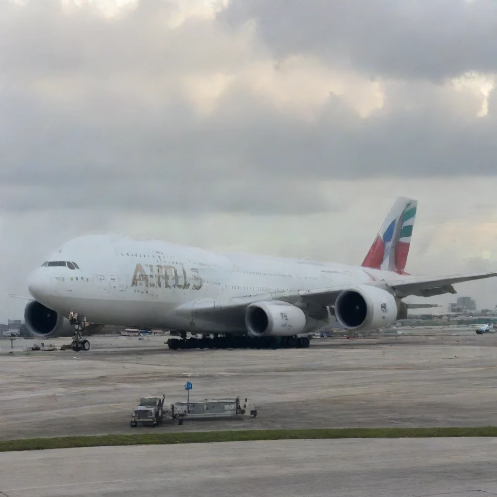 aiartstation art airbus a380 at the gate in miami international airport appears confident engaging wow 3