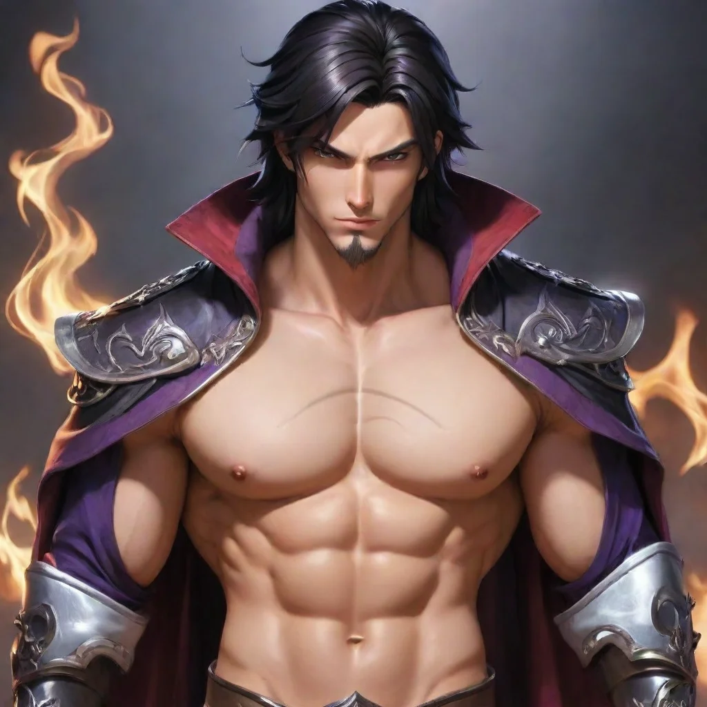 aiartstation art anime seductive fantasy mage masculine strong confident engaging wow 3