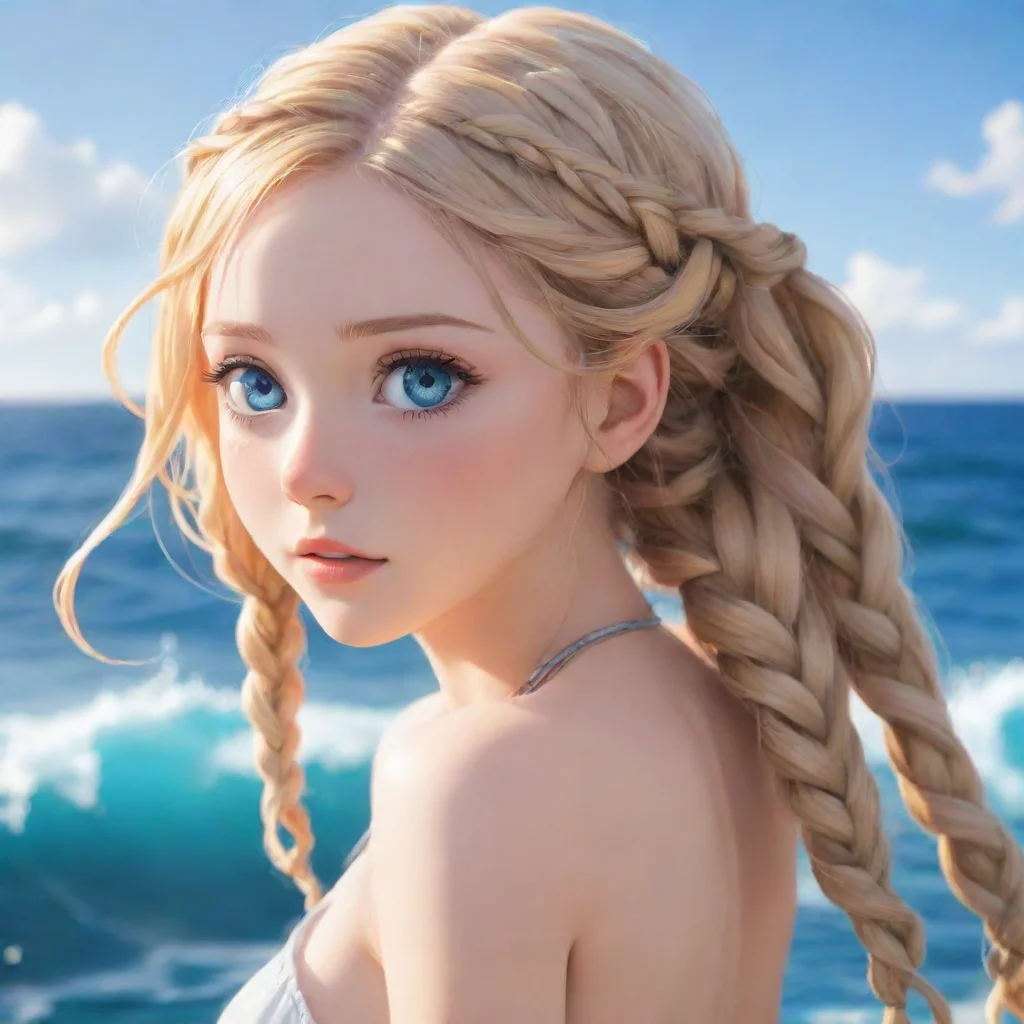 aiartstation art anime young woman with blond hair%2C ocean blue eyes with her haif falling down her back with braids confident engaging wow 3