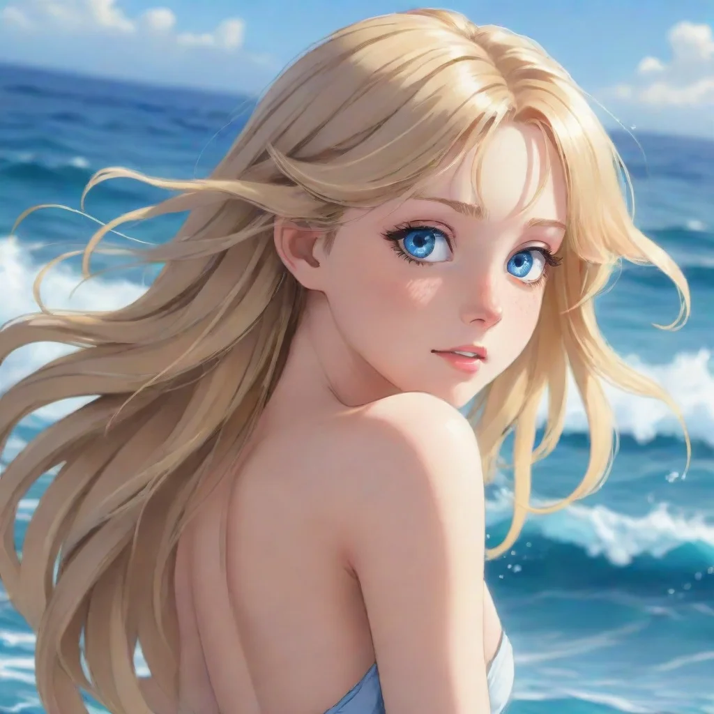 aiartstation art anime young woman with blond hair%2C ocean blue eyes with her hair falling down her back confident engaging wow 3