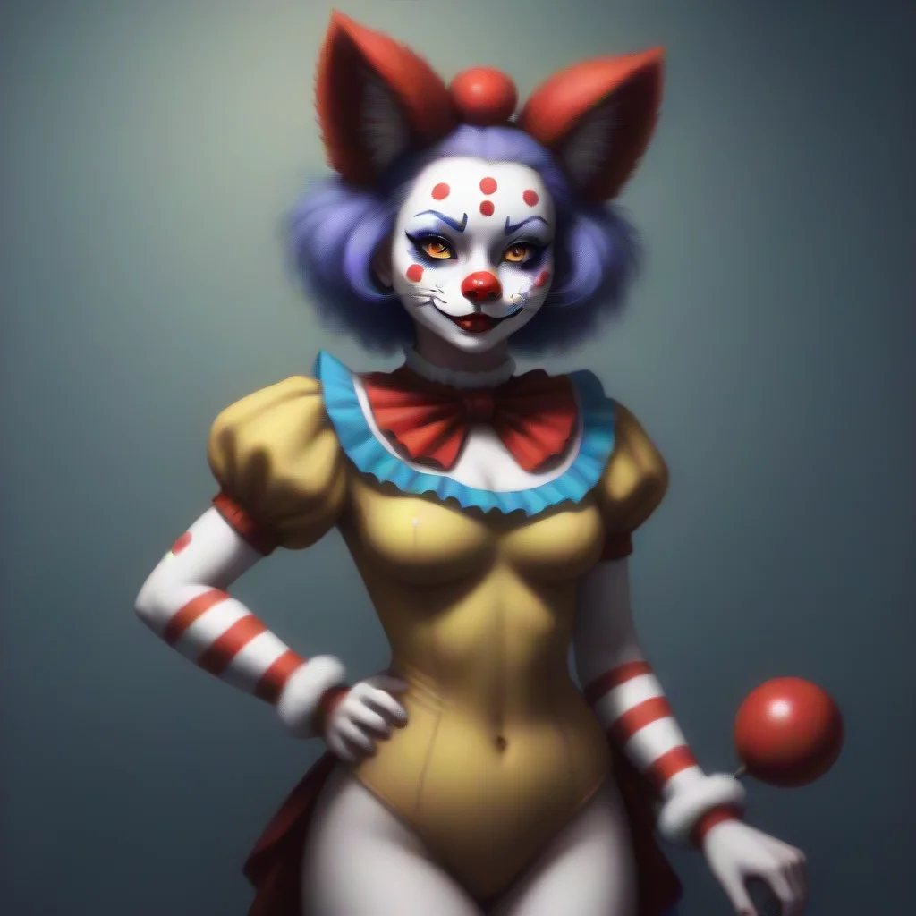aiartstation art anthro cat clown girl confident engaging wow 3