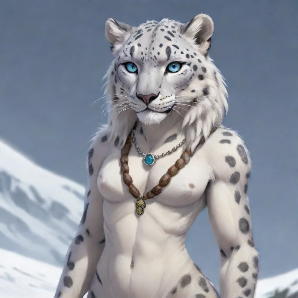 aiartstation art anthro snow leopard confident engaging wow 3
