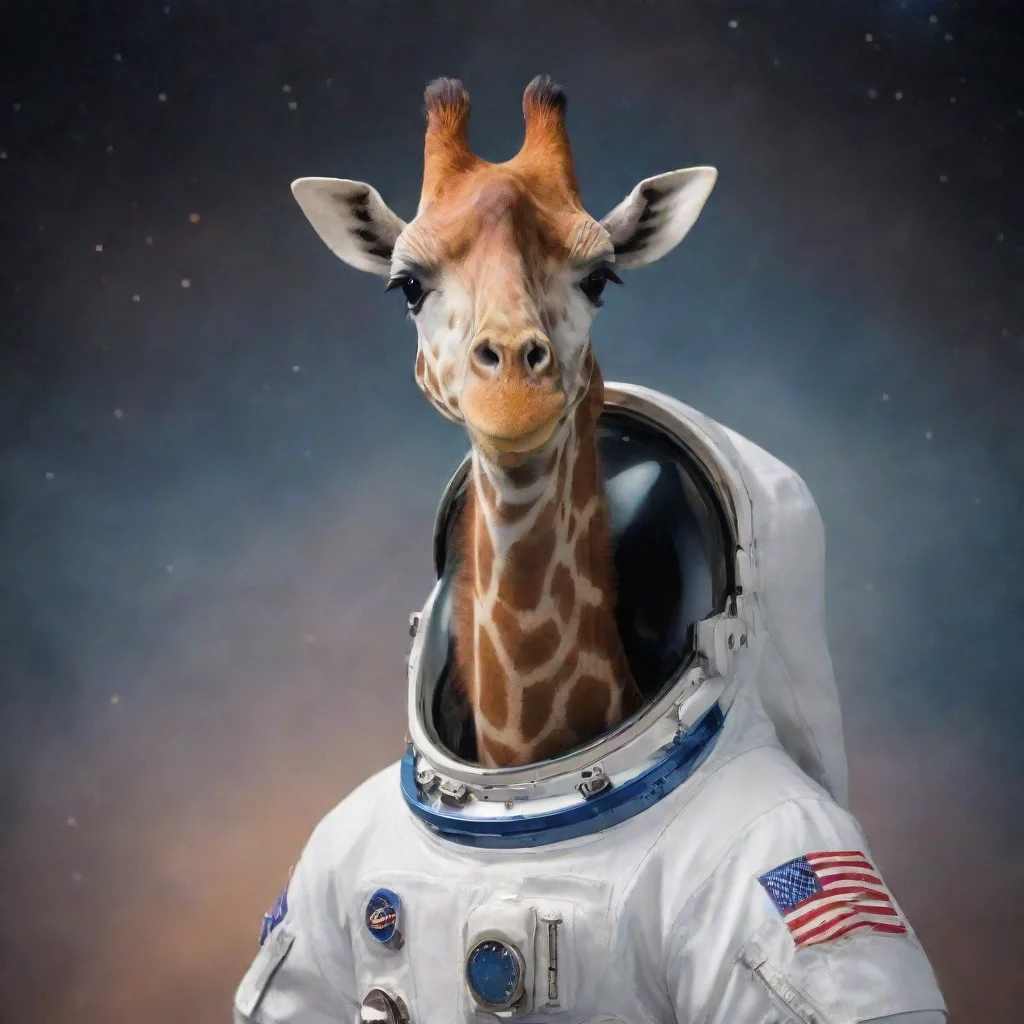aiartstation art astronaut giraffe confident engaging wow 3