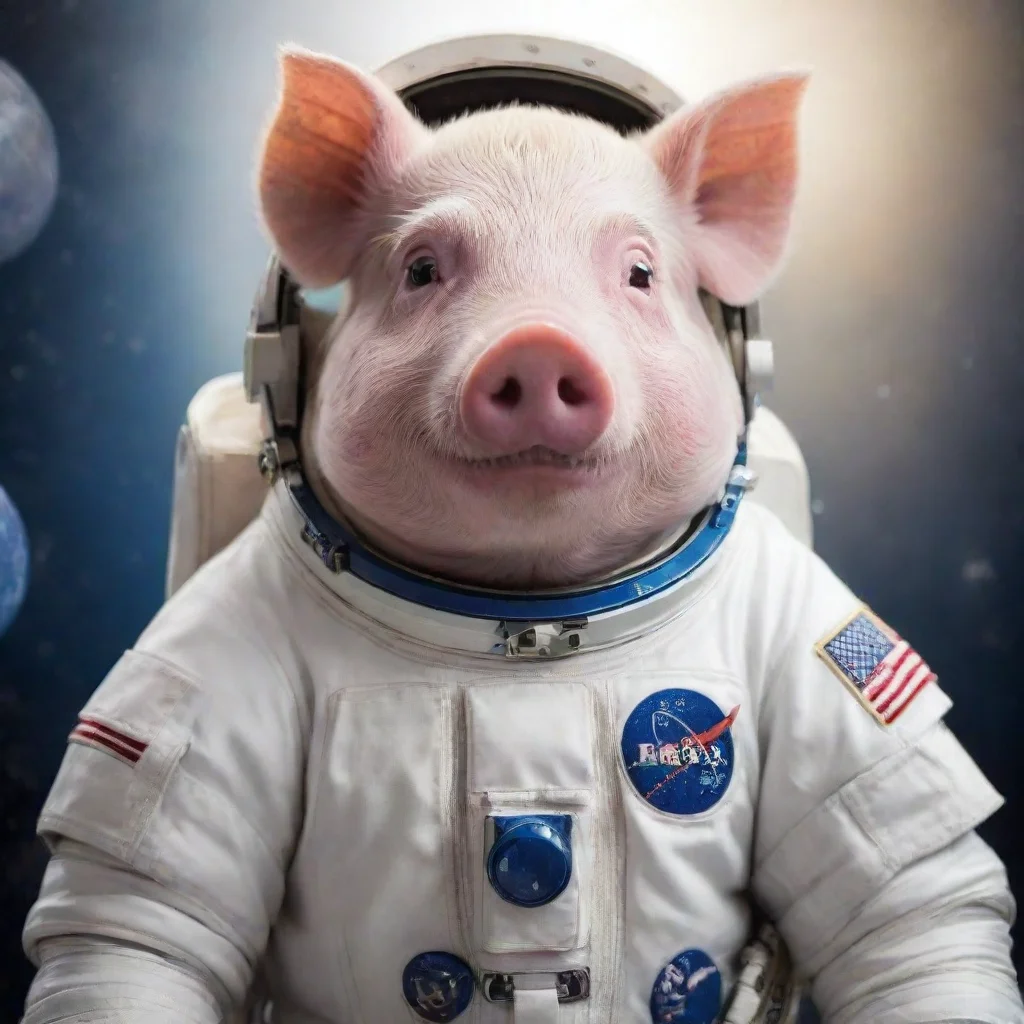 aiartstation art astronaut pig confident engaging wow 3