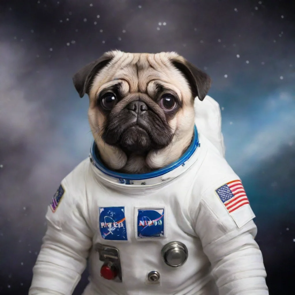 aiartstation art astronaut pug confident engaging wow 3