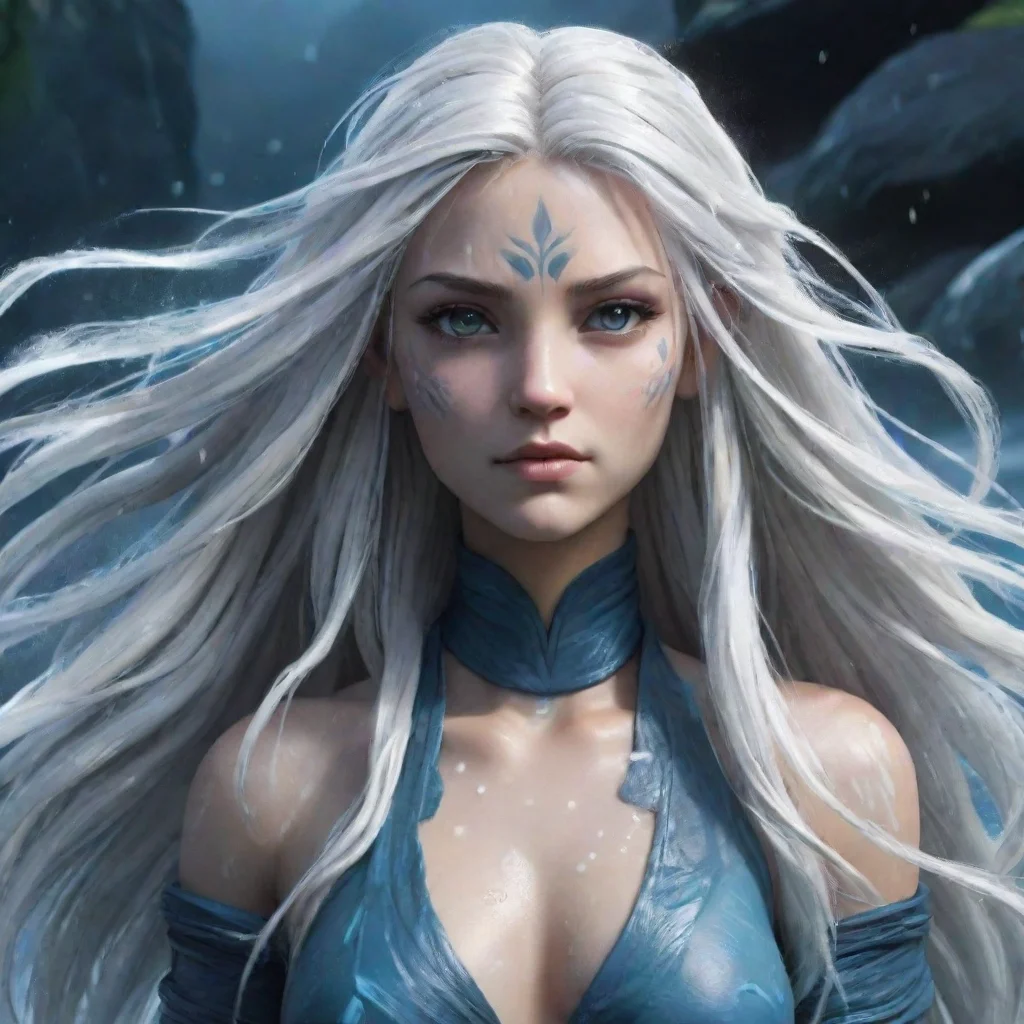 aiartstation art avatar legends character%2C water tribe%2C white messy long hair%2C imposing woman confident engaging wow 3