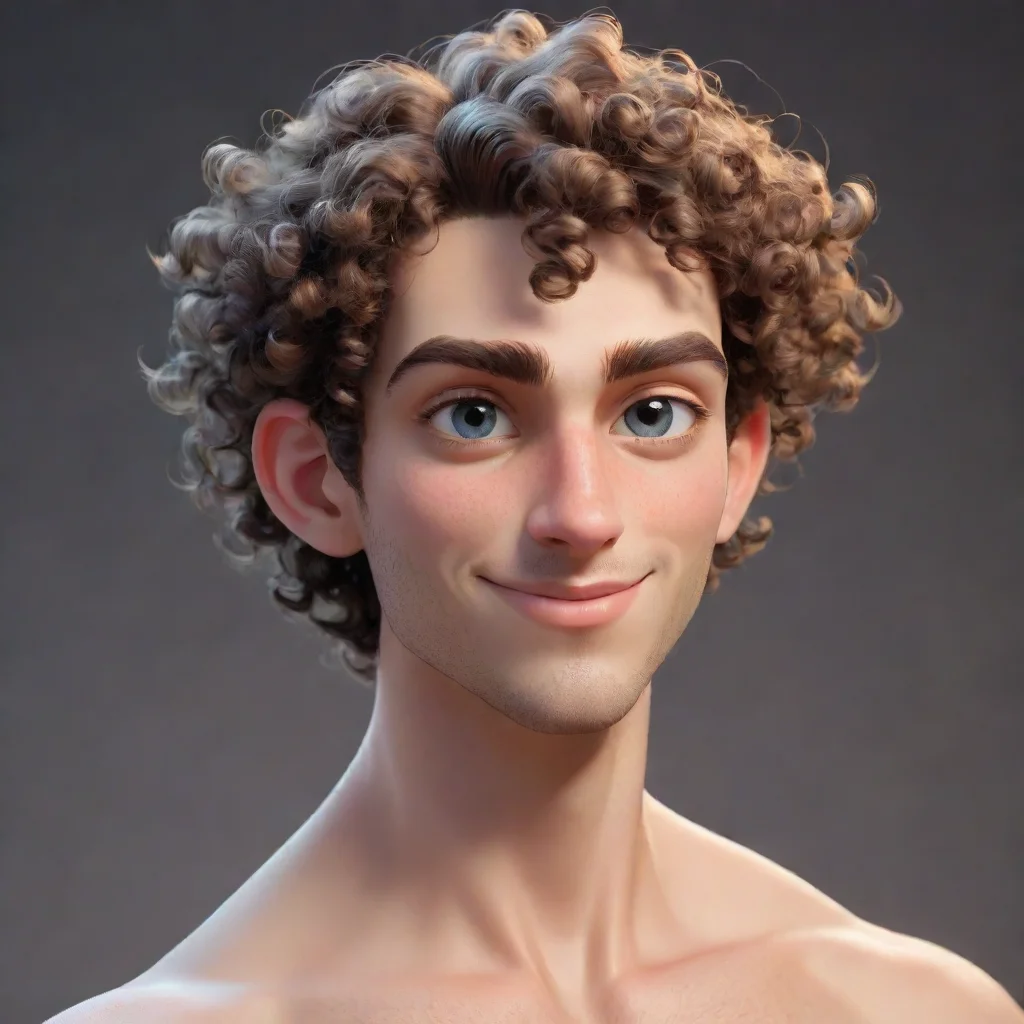 aiartstation art awesome looking hd cartoon guy good looking eyes clear waist up pose artstation 8k sides hair shaved top curly confident engaging wow 3
