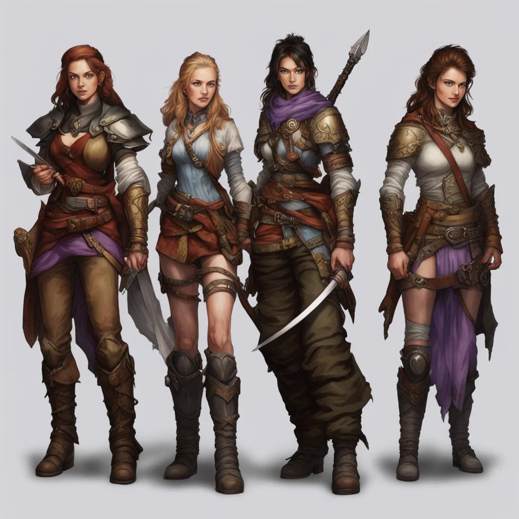 aiartstation art band of fantasy female adventurers confident engaging wow 3