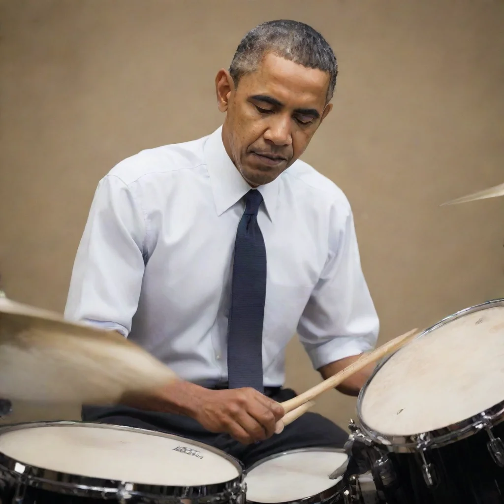 aiartstation art barack obama playing drums confident engaging wow 3