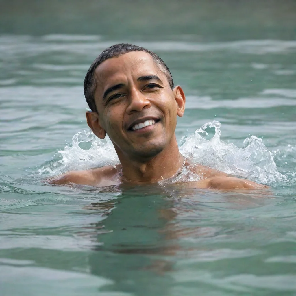 artstation art barack obama swimming confident engaging wow 3