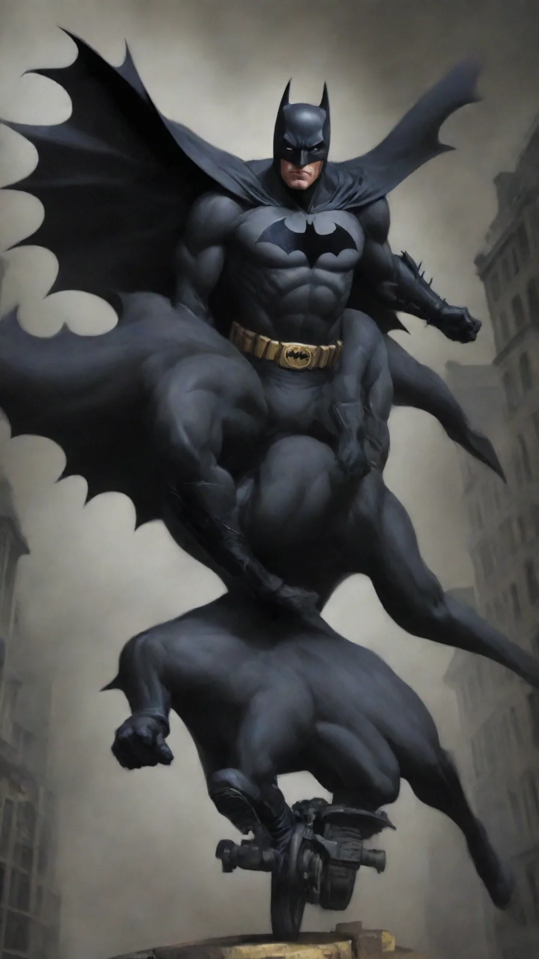aiartstation art batman riding black n160  confident engaging wow 3 tall