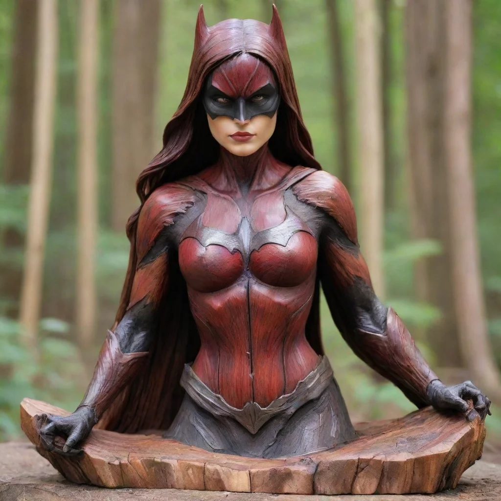 aiartstation art batwoman petrified into beutifull wood statue confident engaging wow 3