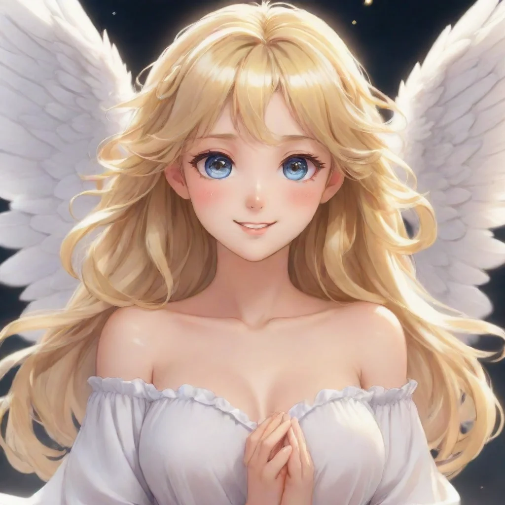 aiartstation art beautiful happy blonde anime angel confident engaging wow 3