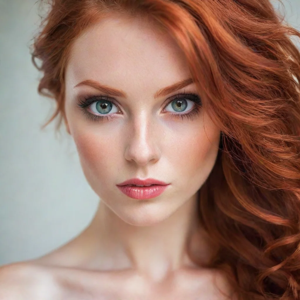 artstation art beautiful redhead amazing eyes clear stunning sensual seductive look strong red vibrant colors confident engaging wow 3
