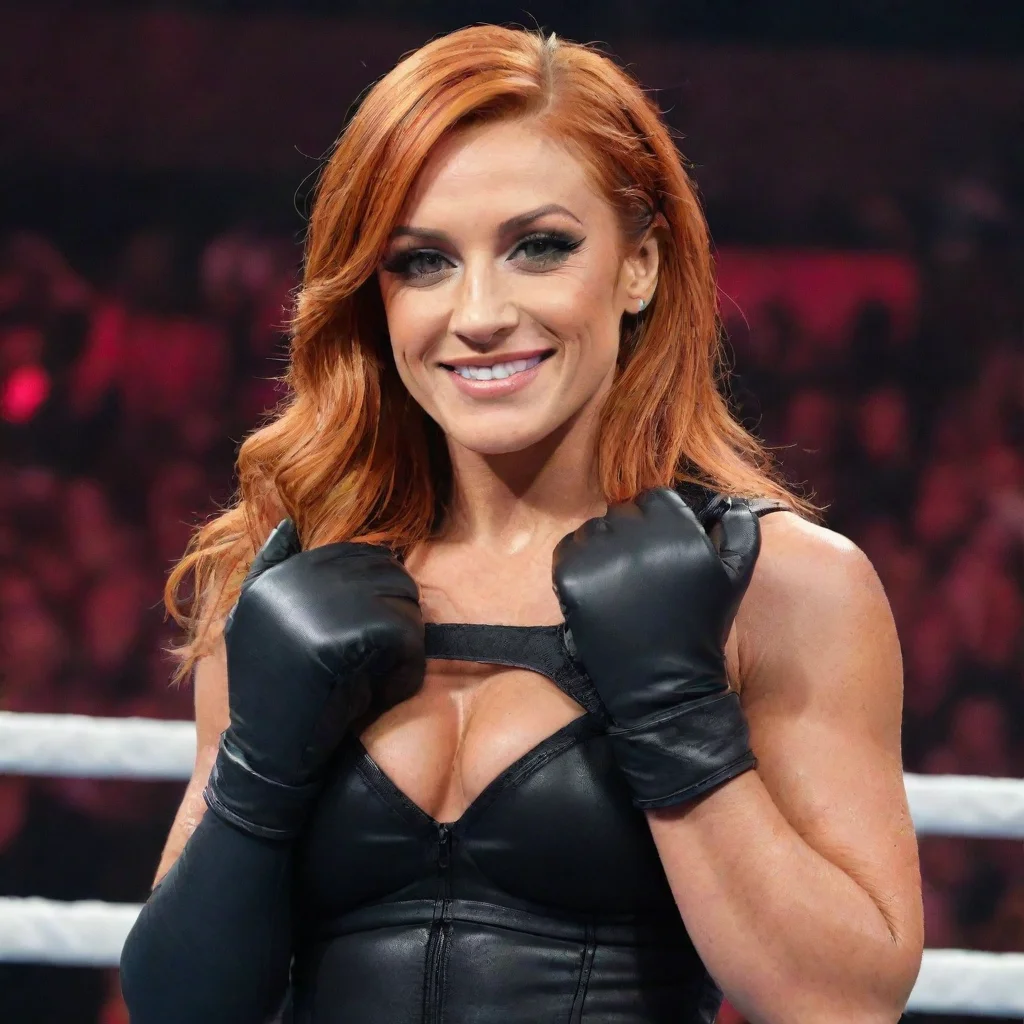 aiartstation art becky lynch on wwe monday night raw smiling with black gloves confident engaging wow 3