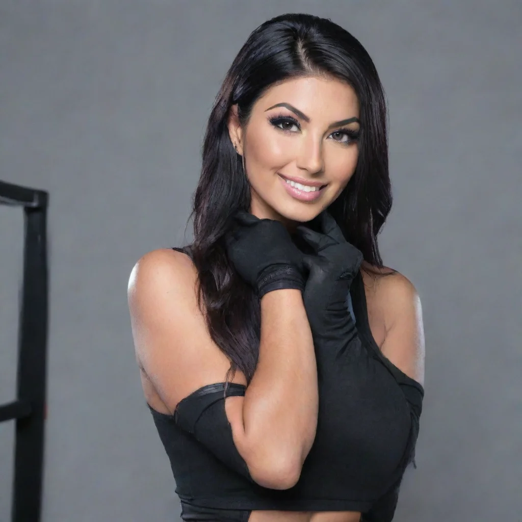 aiartstation art billie kay from the iiconics  smiling with black gloves and gun confident engaging wow 3