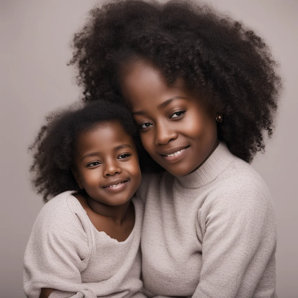 aiartstation art black mother with her daughter confident engaging wow 3