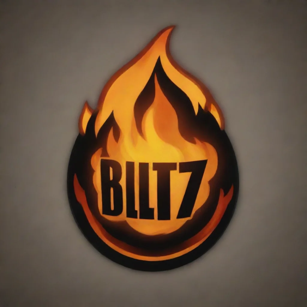 aiartstation art blitz logo burning in fire confident engaging wow 3