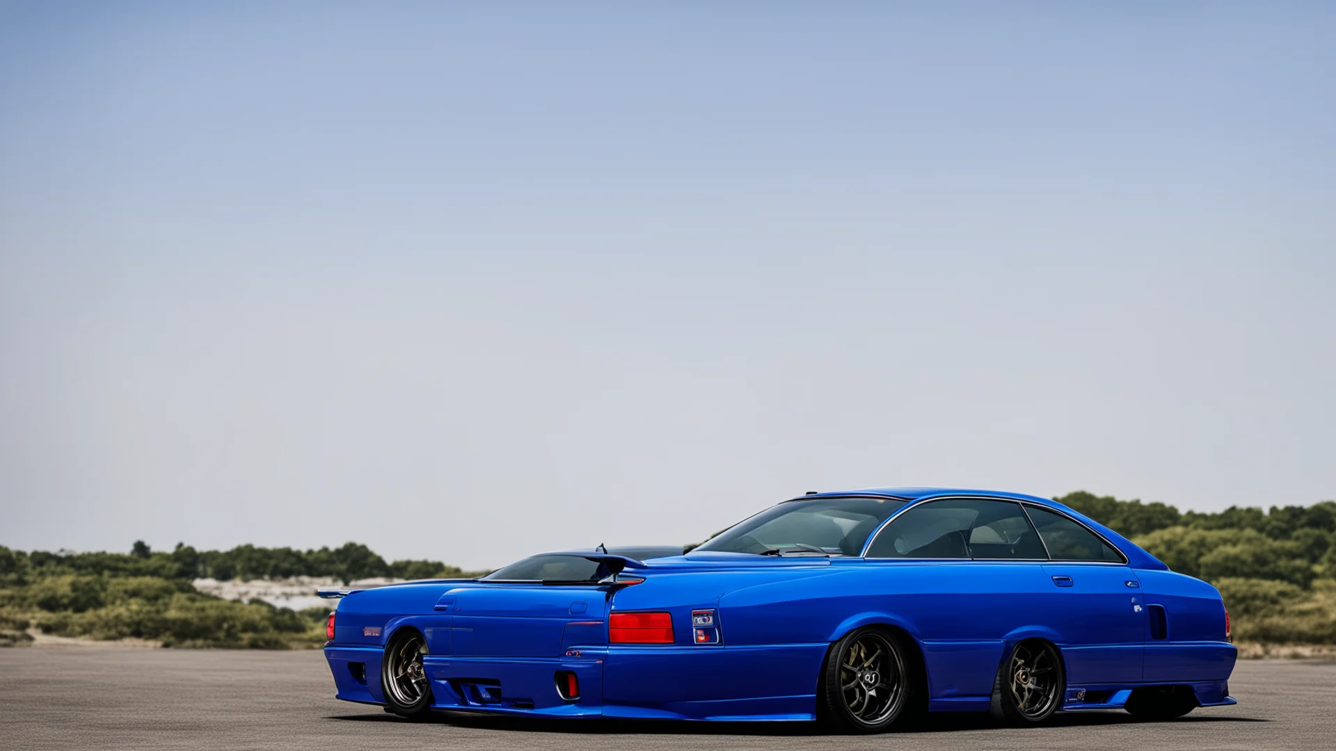 artstation art blue r34 nissan skyline from behind confident engaging wow 3 wide