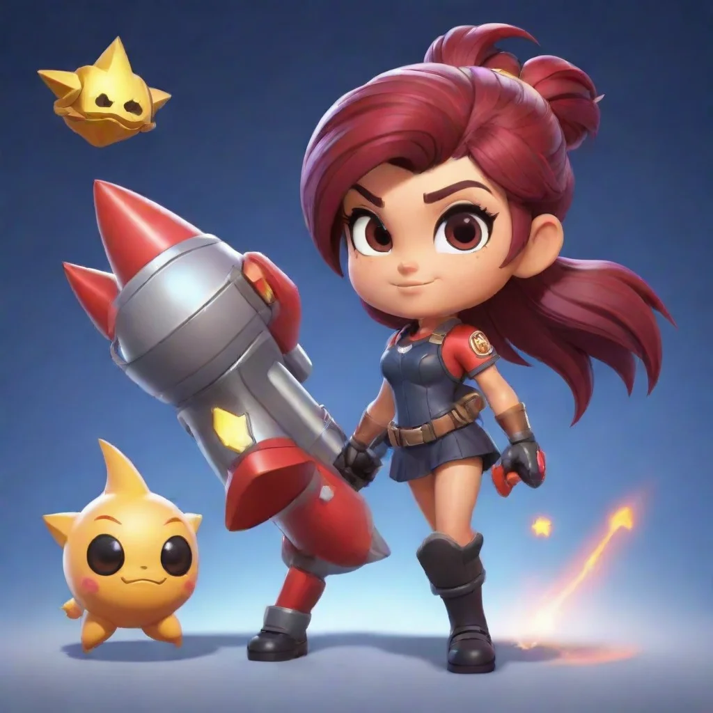 aiartstation art brawlstars%2C janet%2C rocket girl%2C cute confident engaging wow 3