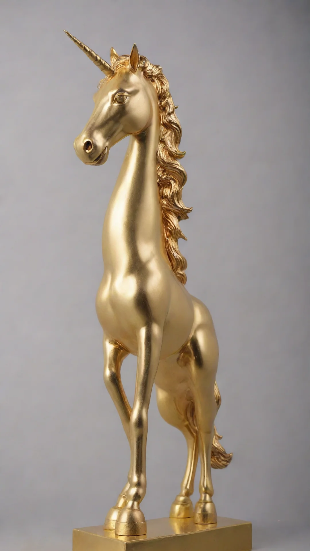 artstation art brazilian solid gold unicorn statue symmetrical 8k d%26d confident engaging wow 3 tall