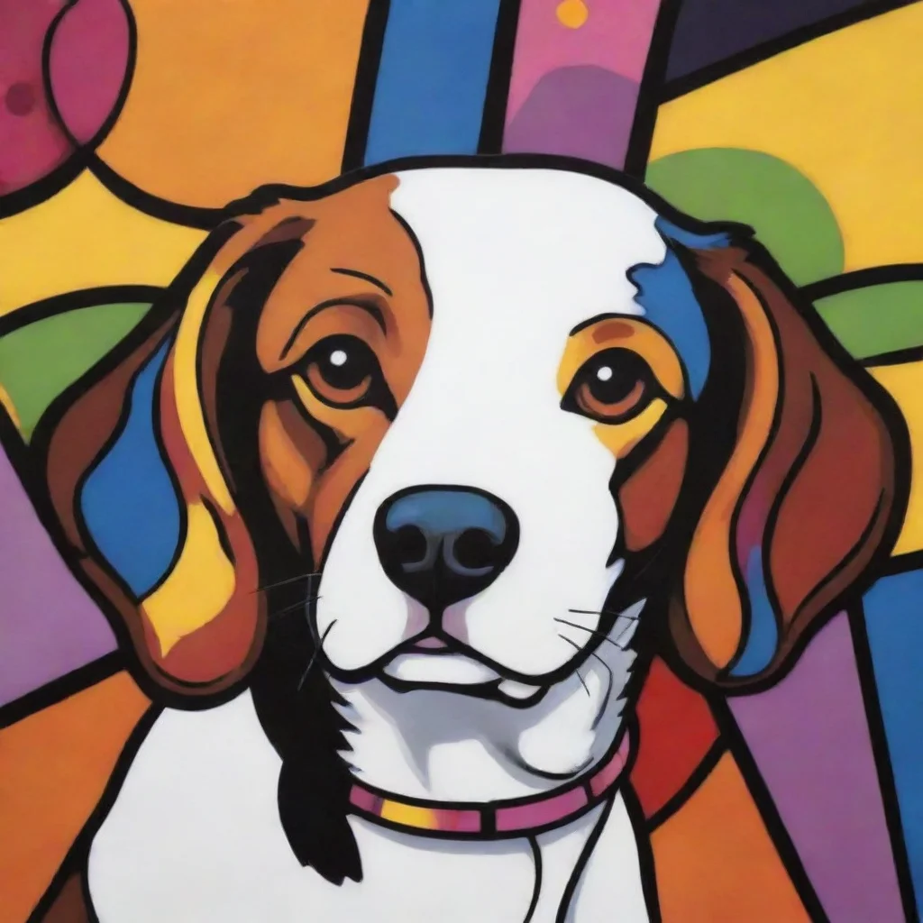 artstation art brittany spaniel portrait by romero britto neo pop art confident engaging wow 3