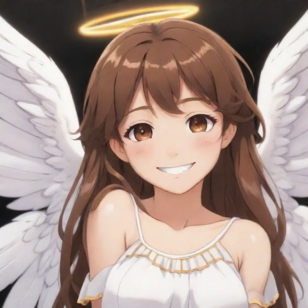 aiartstation art brown haired anime angel smiling confident engaging wow 3