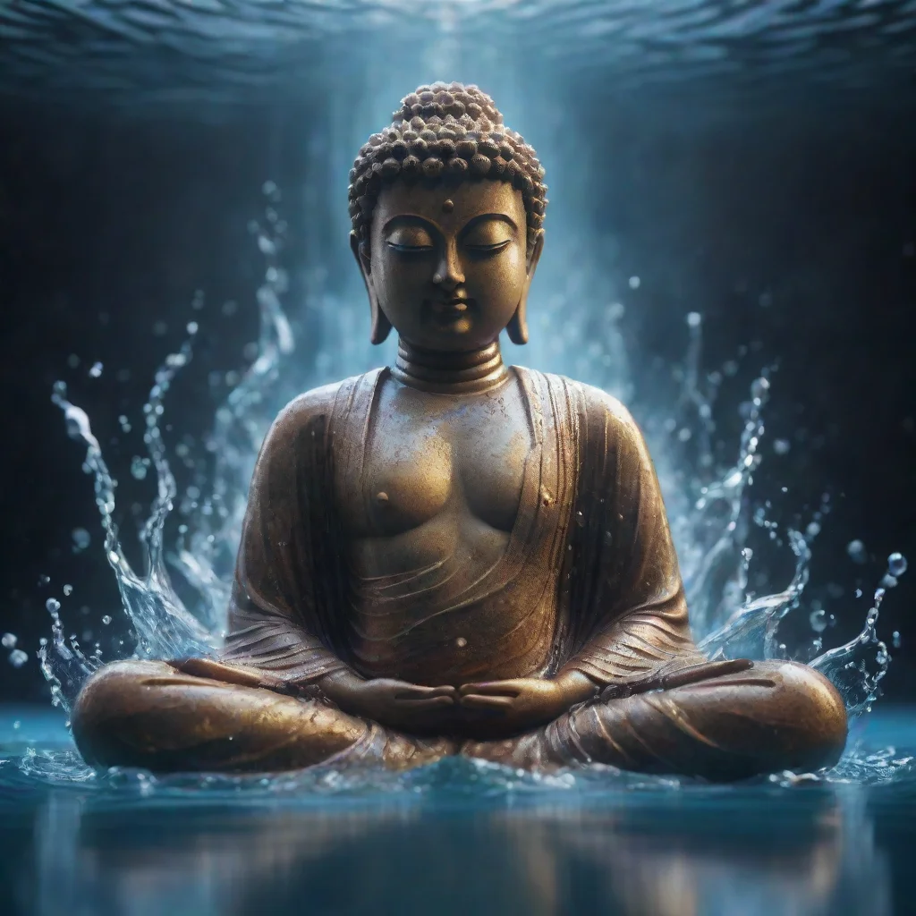 artstation art buddha made of water cinematic lighting hyper detailed cgsociety 8k high resolution symmetrical beautiful elegant waterc confident engaging wow 3