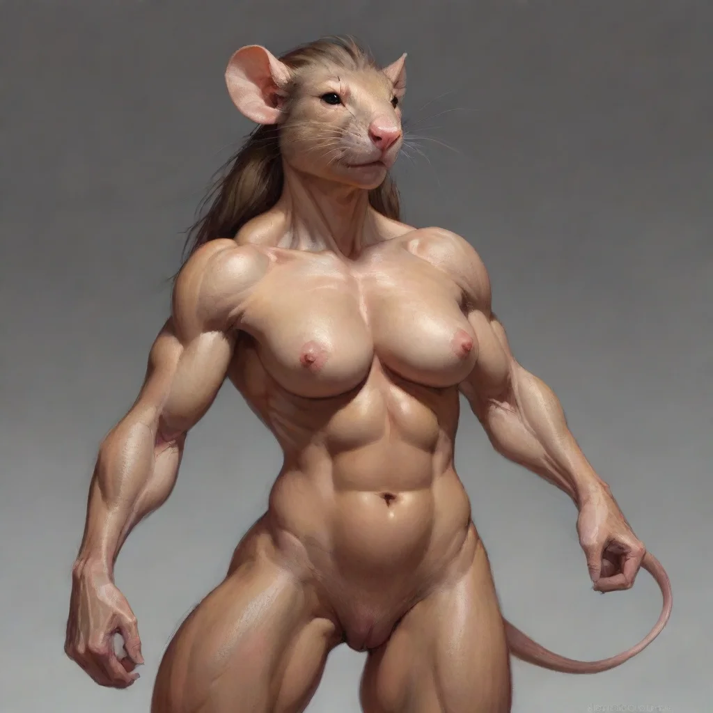 aiartstation art buff rat woman%2C beautiful%2C strong%2C powerful%2C drawling confident engaging wow 3