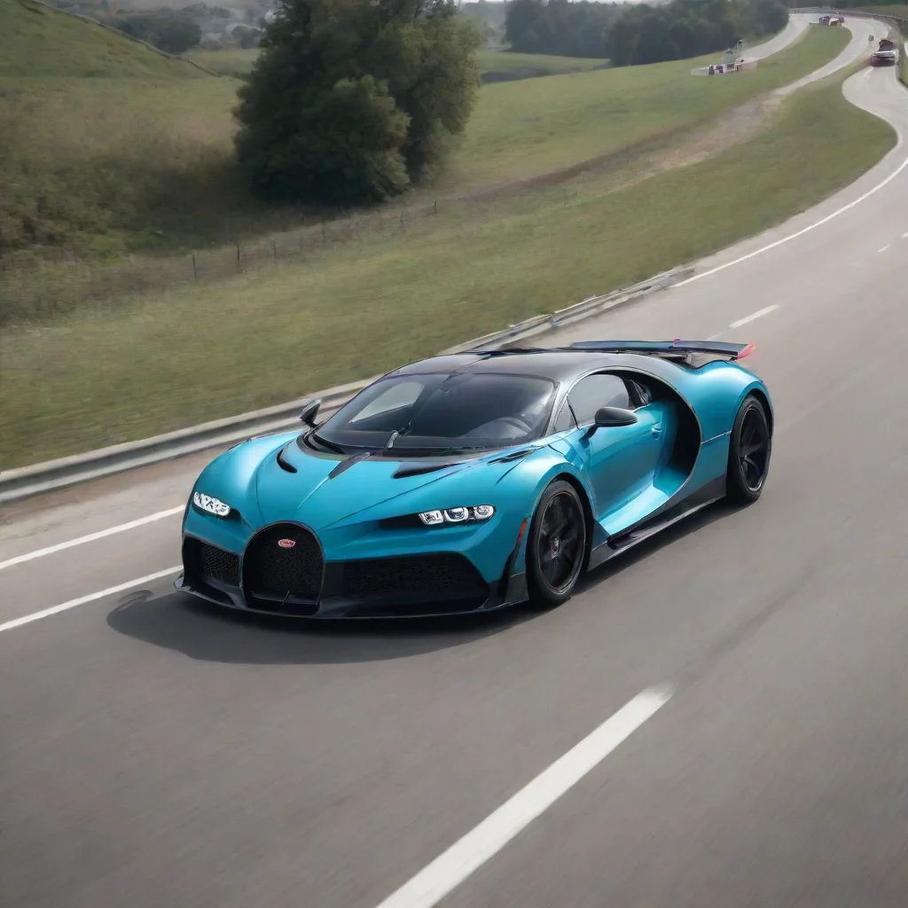 aiartstation art bugatti divo racing down a highway confident engaging wow 3