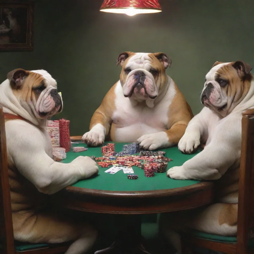 aiartstation art bulldog playing poker confident engaging wow 3