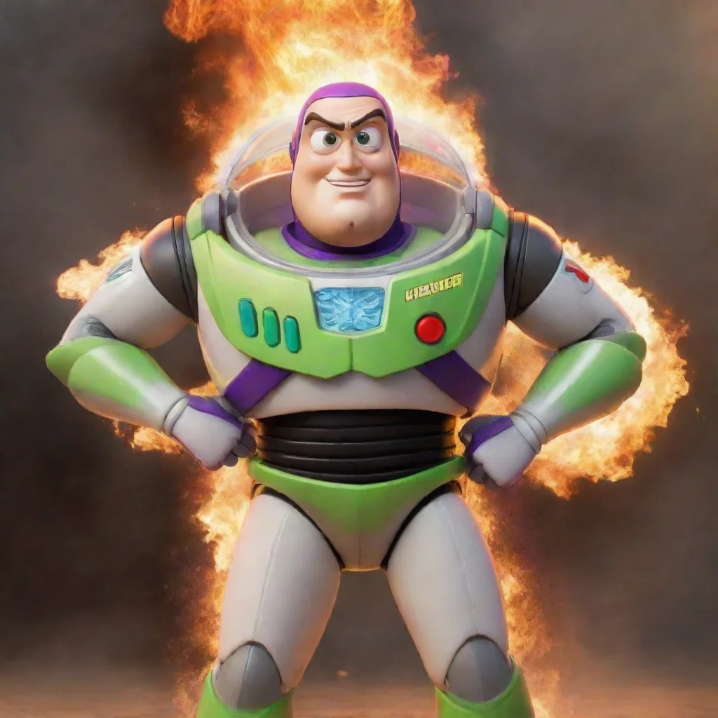 aiartstation art buzz lightyear on fire confident engaging wow 3