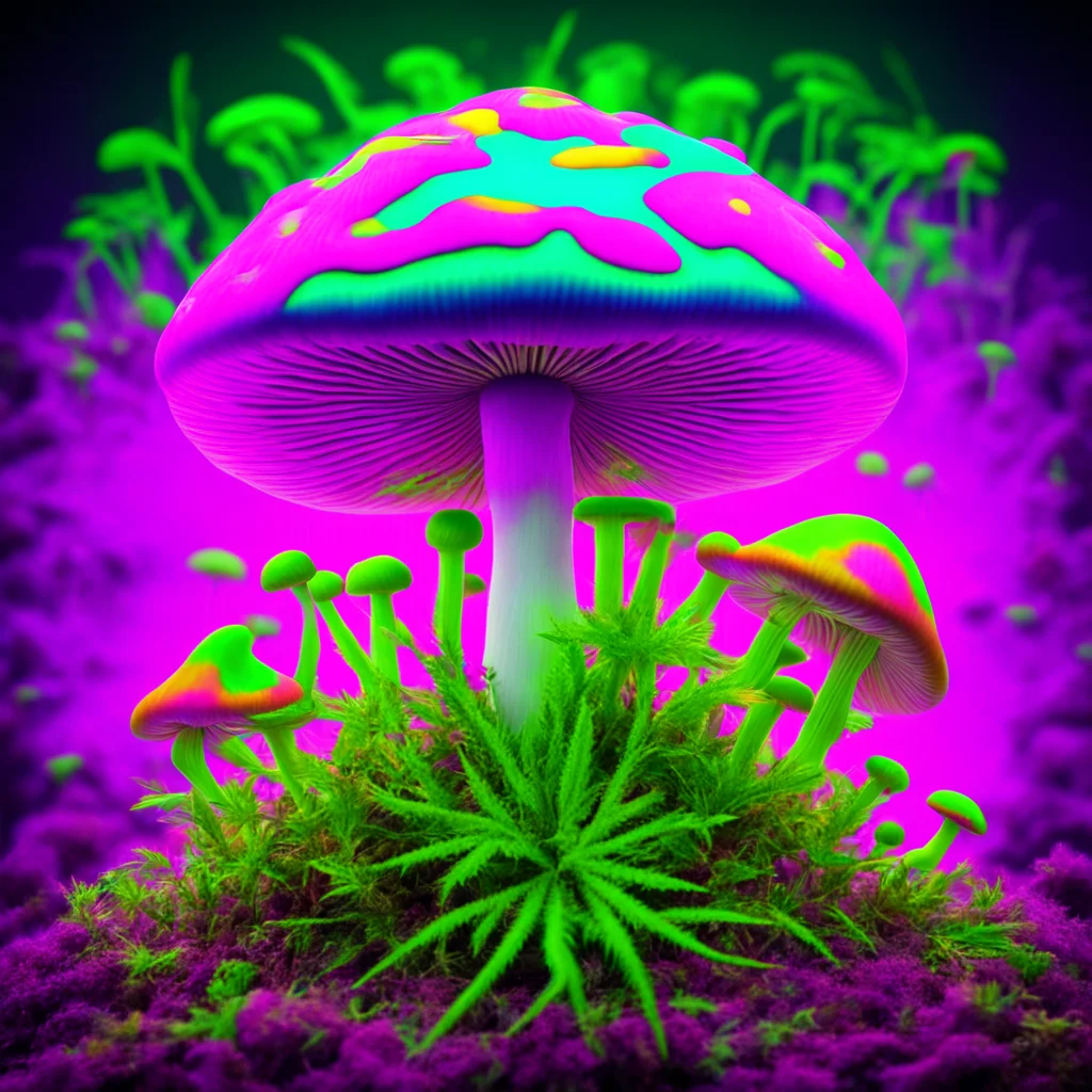 artstation art cannabis mushroom psylocybin  psychedelic confident engaging wow 3
