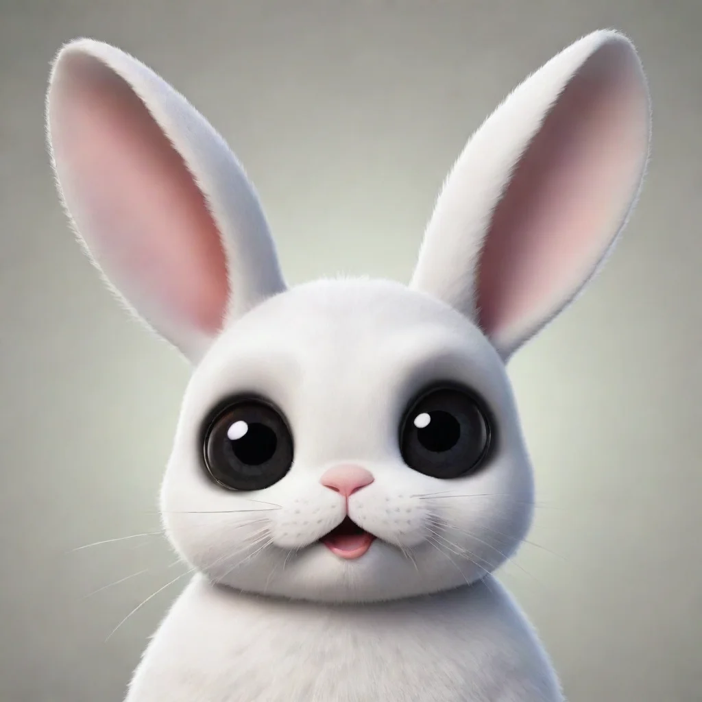 aiartstation art cartoon bunny with two black holes on eyes. confident engaging wow 3