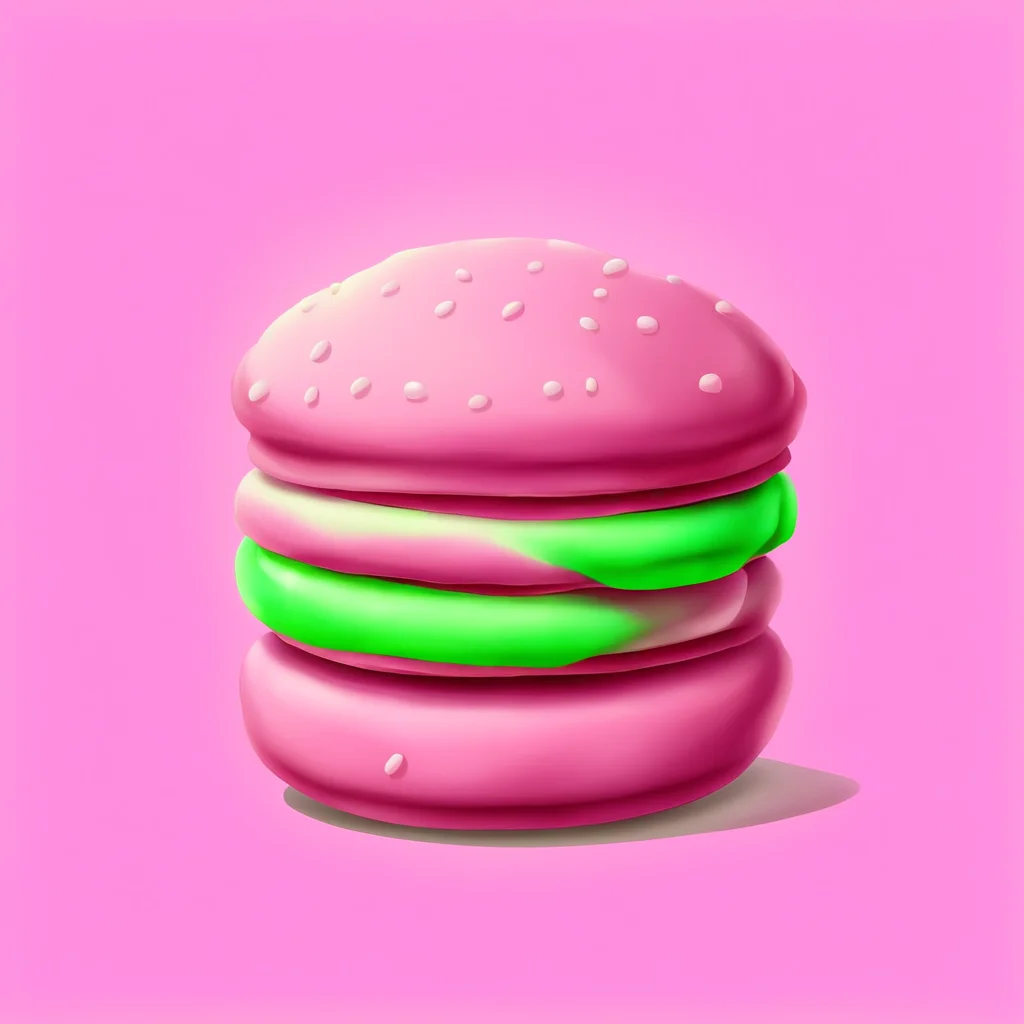 aiartstation art cartoon illustration of pink macaron%2C no background%2C mobile game style design%2C hyper casual style%2C icon confident engaging wow 3