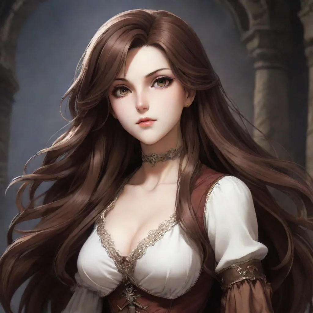 aiartstation art castlevania girl longue brown hair confident engaging wow 3