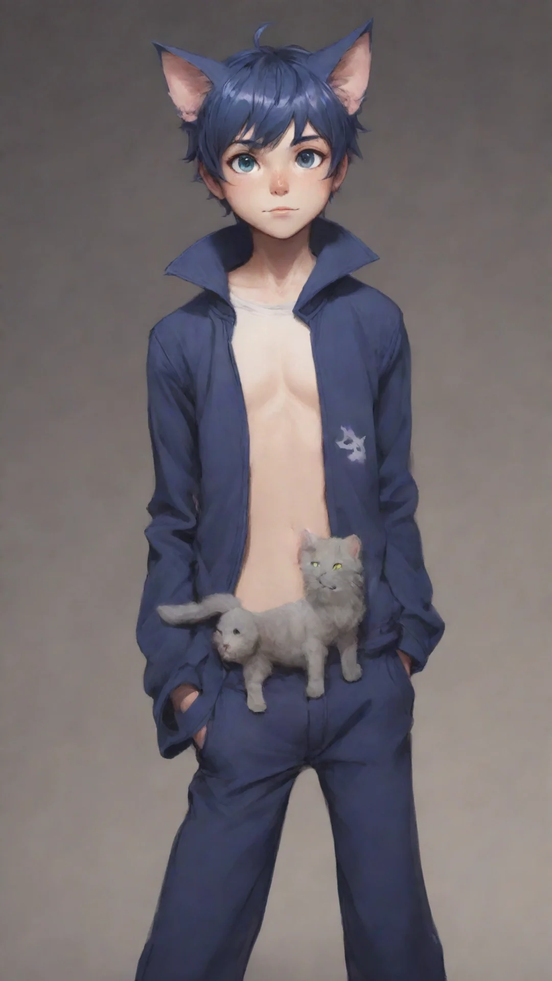 aiartstation art cat boy confident engaging wow 3 tall