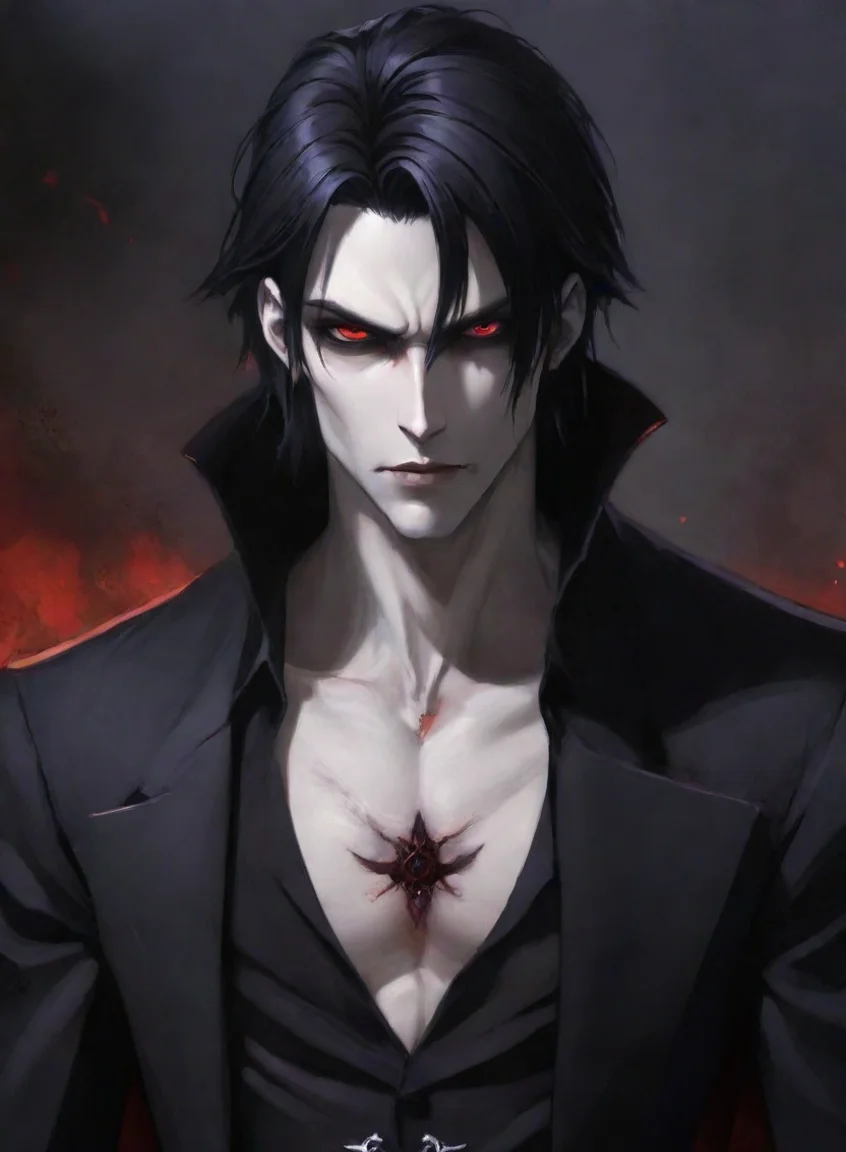 aiartstation art character attractive hd anime art vampire man  epic detailed confident engaging wow 3 portrait43