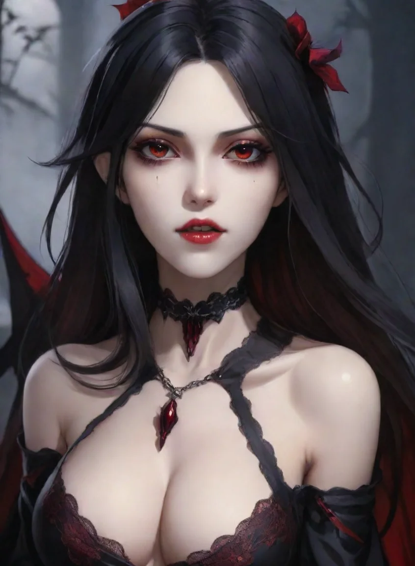 aiartstation art character attractive hd anime art vampire woman detailed confident engaging wow 3 portrait43