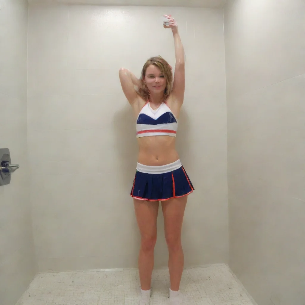 artstation art cheerleader highschool girl in shower room confident engaging wow 3
