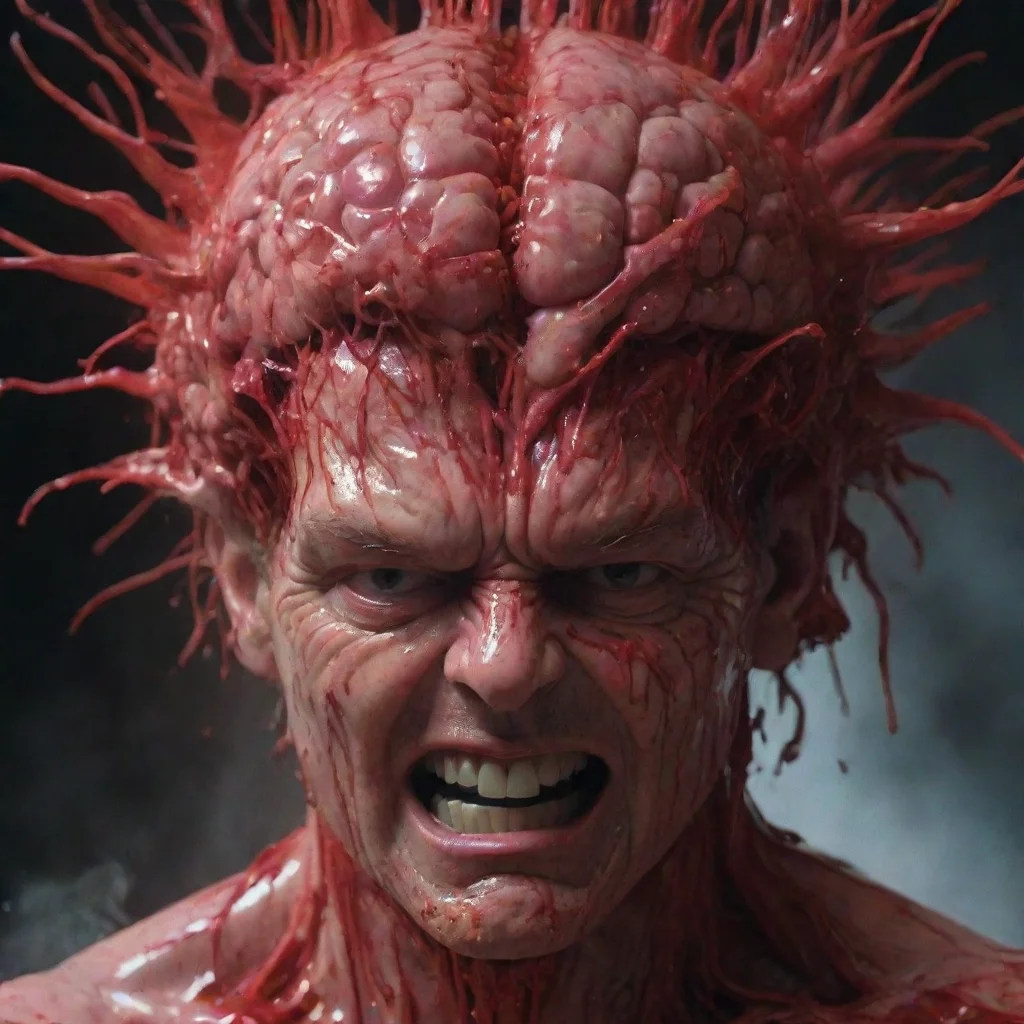 artstation art close up horror movie scanners head exploding with a splatter of red water brain matter insanely detailed and intricate  confident engaging wow 3