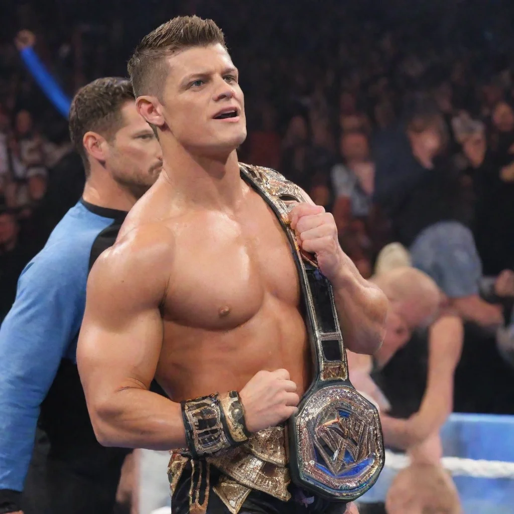 aiartstation art cody rhodes has a wwe championship confident engaging wow 3