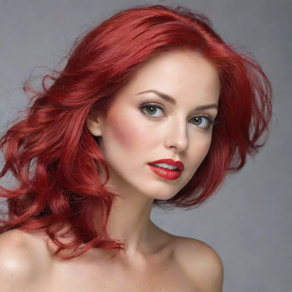 aiartstation art creame una mujer pelo rojo crespa confident engaging wow 3