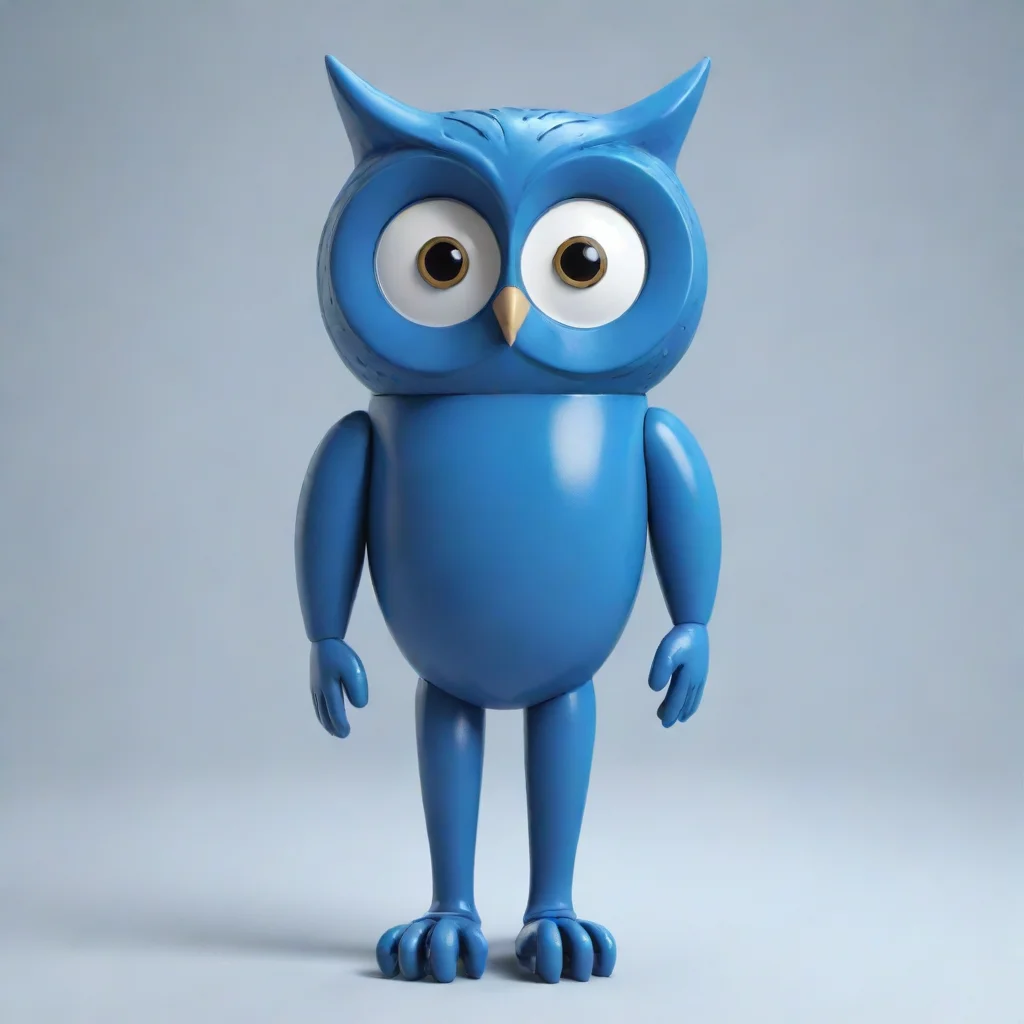 artstation art create a owl with human body in blue colour for home appliances company  confident engaging wow 3